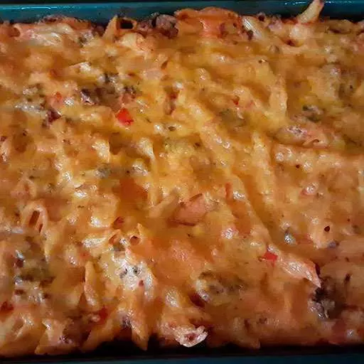 Cheesy Creamy Hamburger Casserole with Pasta