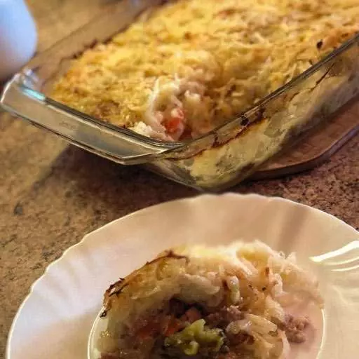 Запеканка из фарша и овощей