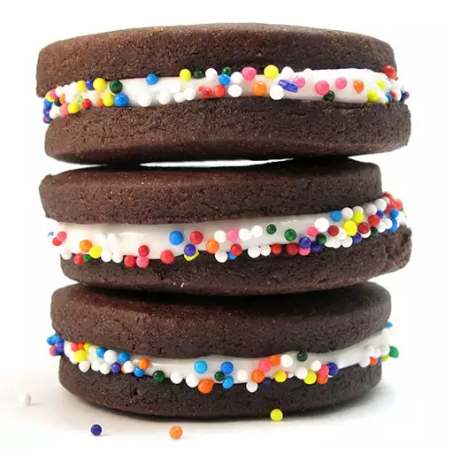 Chocolate Sprinkle Sandwich Cookies