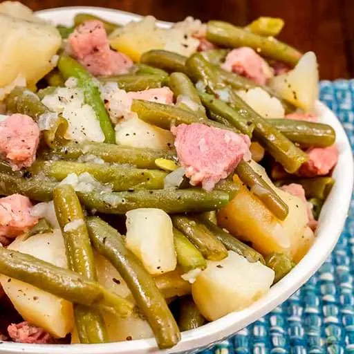 Crockpot Ham, Green Beans and Potatoes