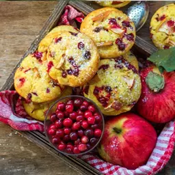 Маффины с яблоком и клюквой