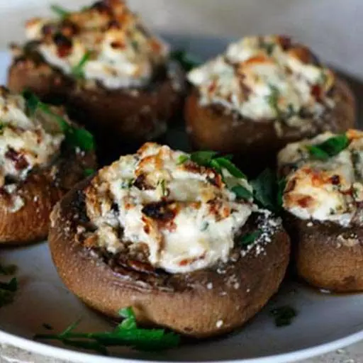 Ricotta-stuffed Tomatoes & Mushrooms