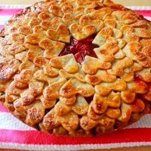Клубничный сердечный пирог