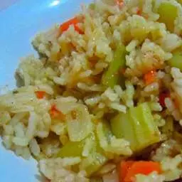 Рис с кабачком и морковью