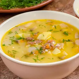 Сырный суп с грибами и мясным фаршем