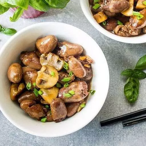 Куриные сердечки с соусом терияки
