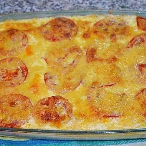 Запіканка з кабачків з фаршем та помідорами