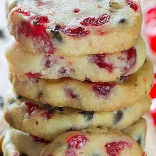Christmas Maraschino Cherry Shortbread Cookies