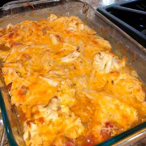 Cauliflower and Chicken Enchilada Casserole