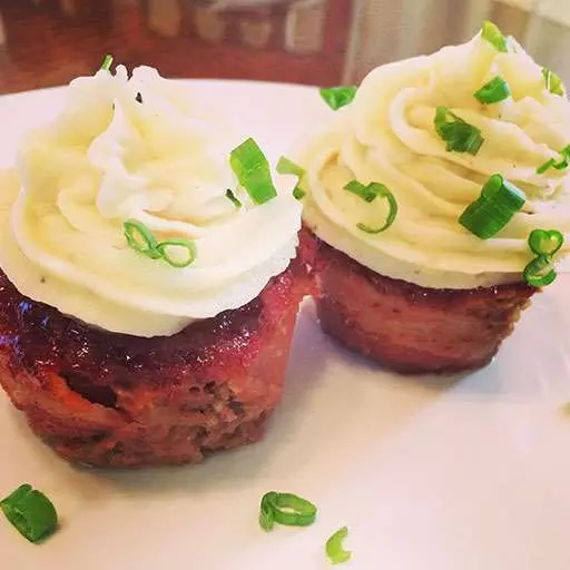 Bacon Wrapped Meatloaf Cupcakes