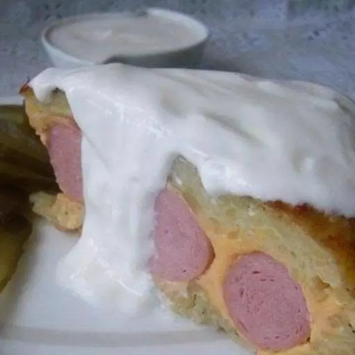 Картофельная запеканка с сосисками