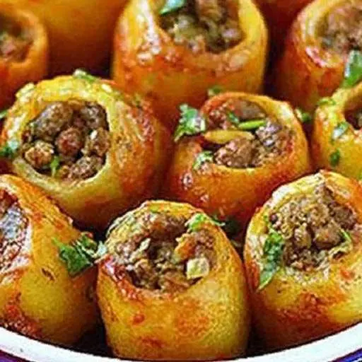Картофель, фаршированный мясом