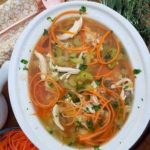Chicken Carrot "Noodle" Soup