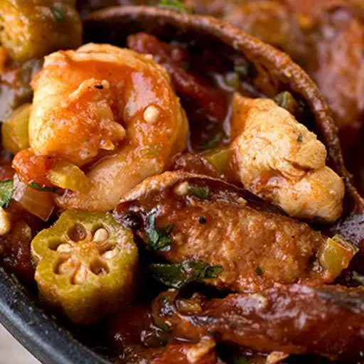Gumbo-laya Stew with Spicy Sausage