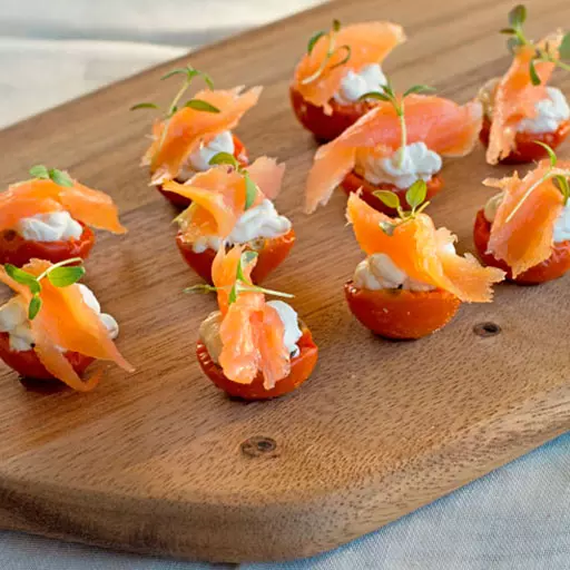 Smoked Salmon, Tomato and Cream Cheese Stack