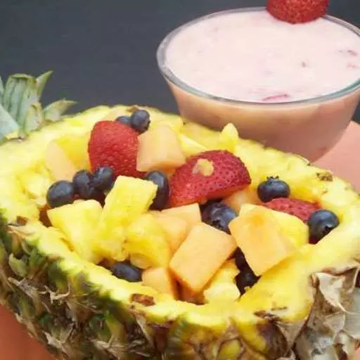 Fruit Salad in a Pineapple Boat