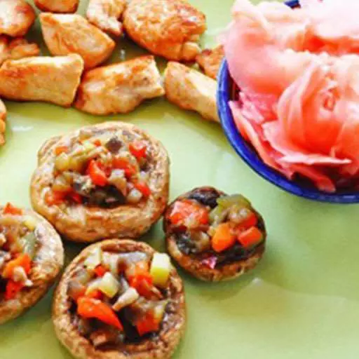 Шампиньоны, фаршированные овощами